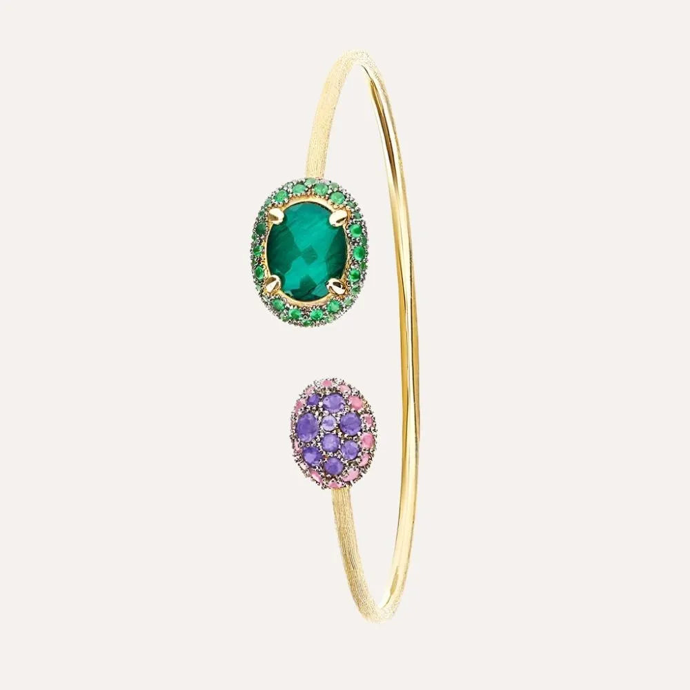 Nanis Reverse Sapphire, Tsavorite, Amethyst, Green Labradorite and Rock Crystal Bracelet - Orsini Jewellers