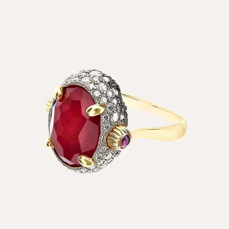 Nanis Rubies, Diamonds and Rock Crystal Double Face Ring (Large) - Orsini Jewellers