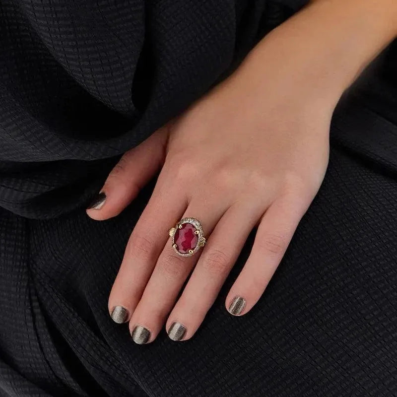 Nanis Rubies, Diamonds and Rock Crystal Double Face Ring (Large) - Orsini Jewellers