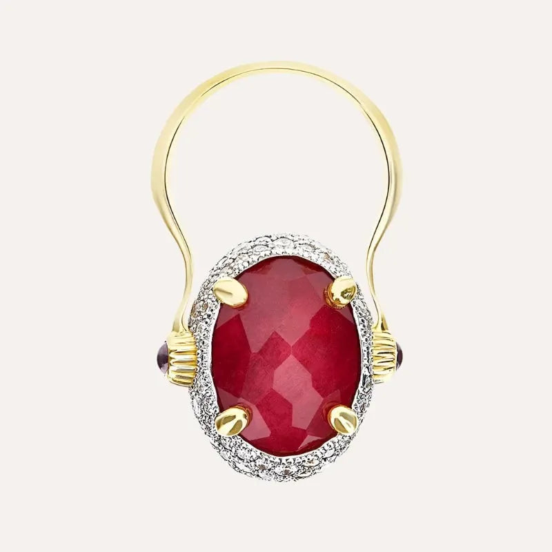 Nanis Rubies, Diamonds and Rock Crystal Double Face Ring (Large) - Orsini Jewellers