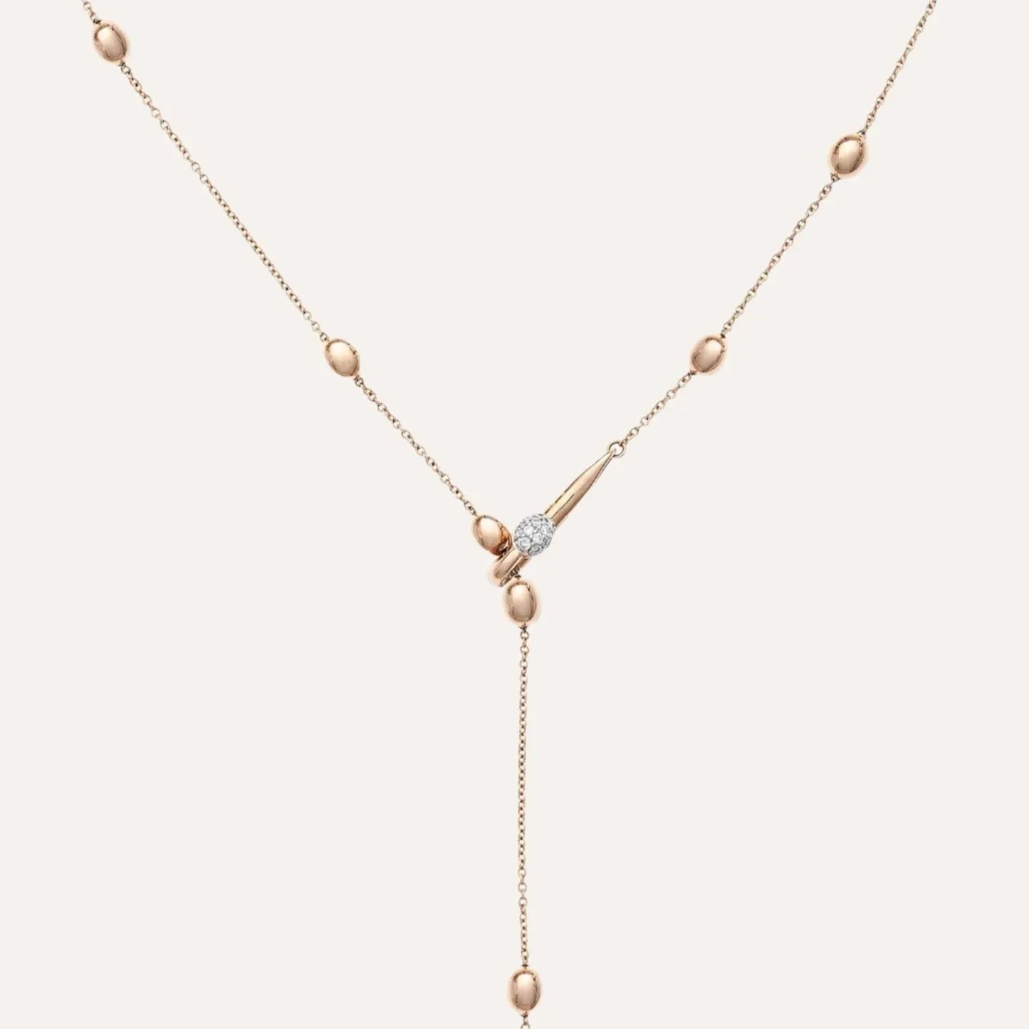 Nanis Soffio Rose Gold and Diamonds Y Necklace - Orsini Jewellers