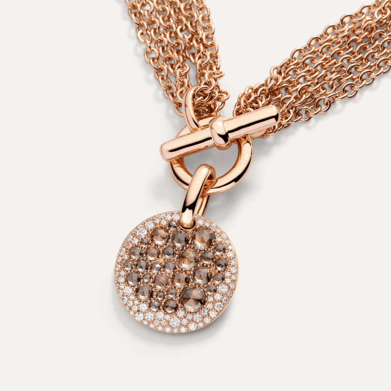 Pomellato 18k Rose Gold Sabbia Necklace with Brown Diamonds - Orsini Jewellers