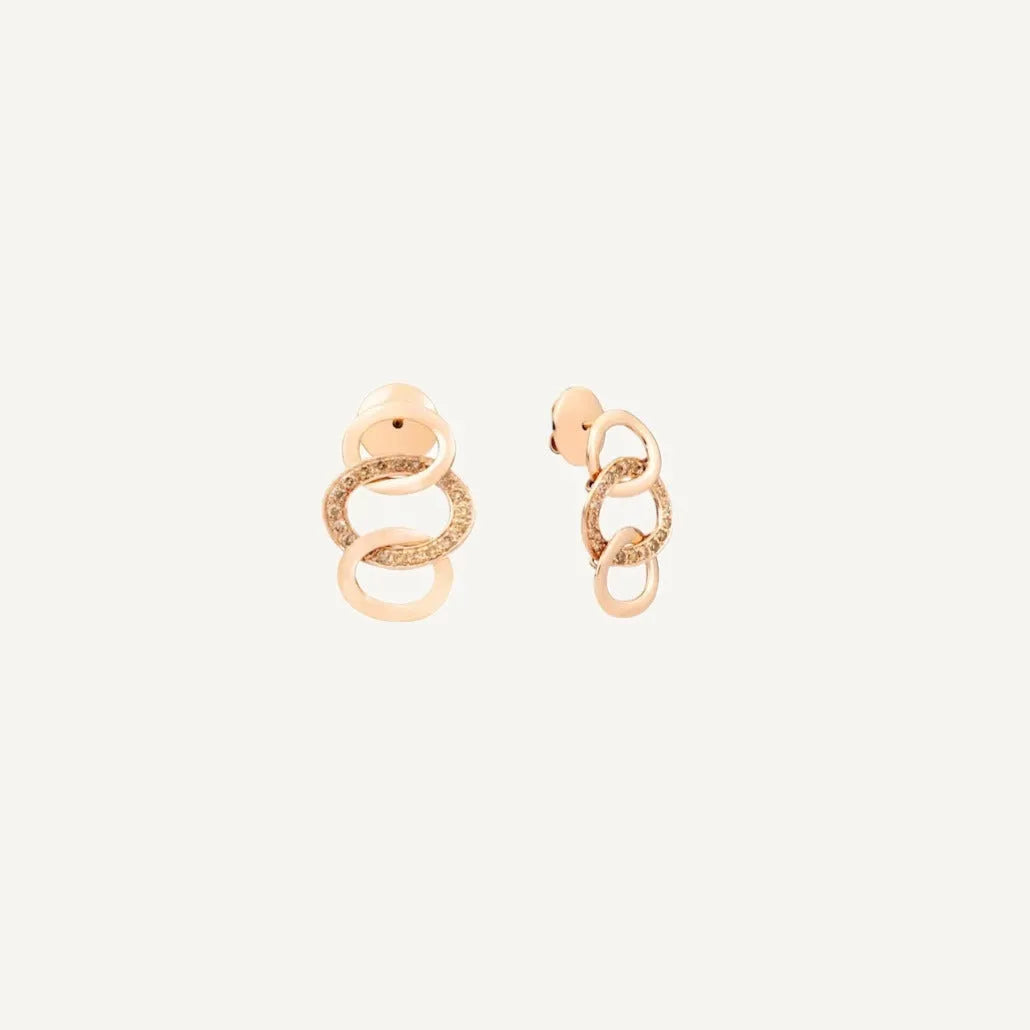 Pomellato Brera Earrings Brown Diamonds 18k Rose Gold - Orsini Jewellers