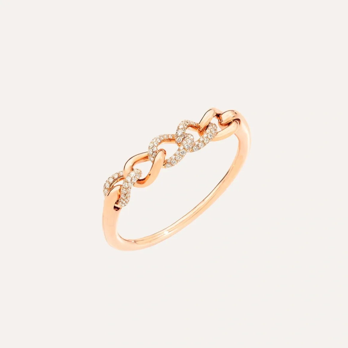 Pomellato Catene Bangle in 18k Rose Gold with Diamonds - Orsini Jewellers