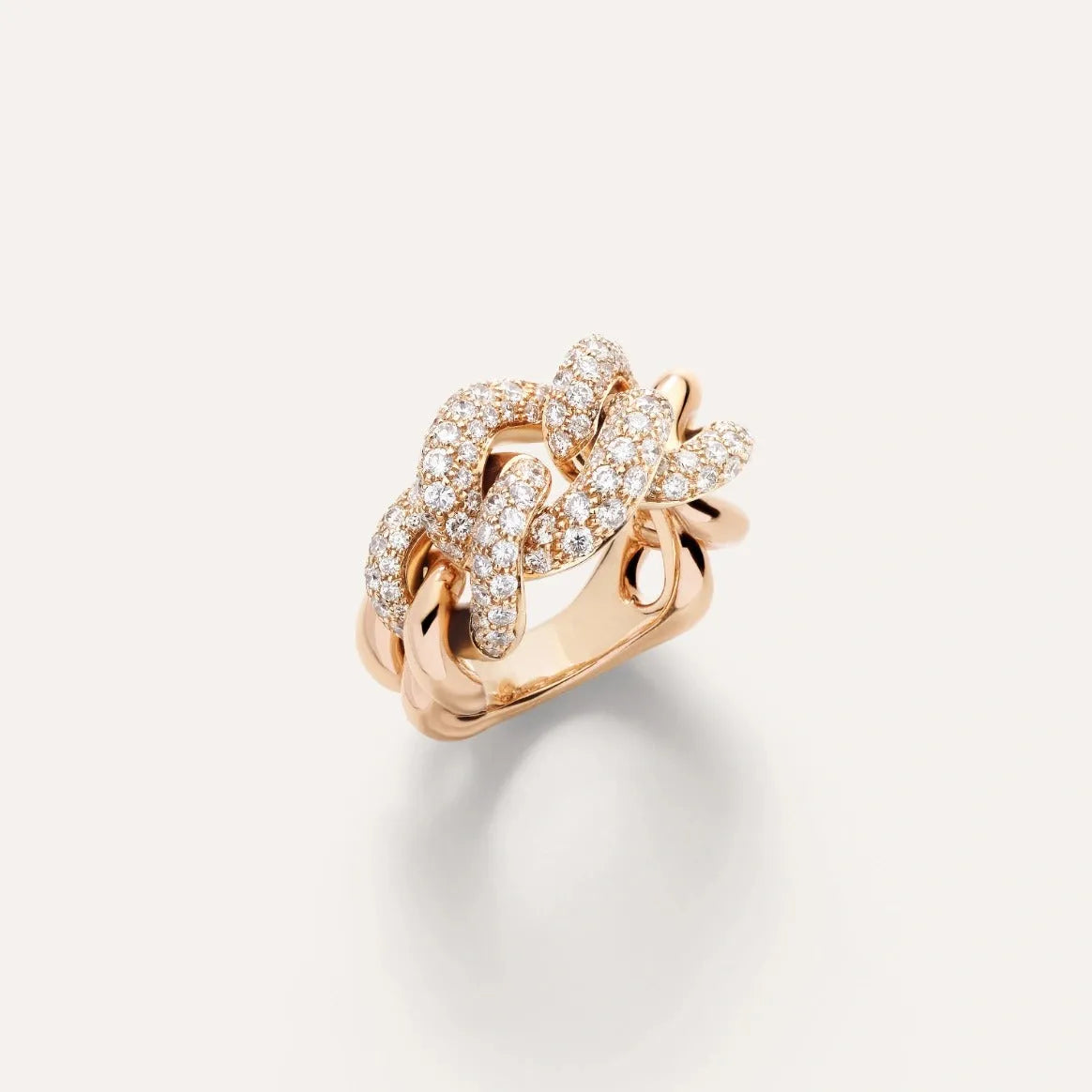 Pomellato Catene Rose Gold Ring with Diamonds - Orsini Jewellers