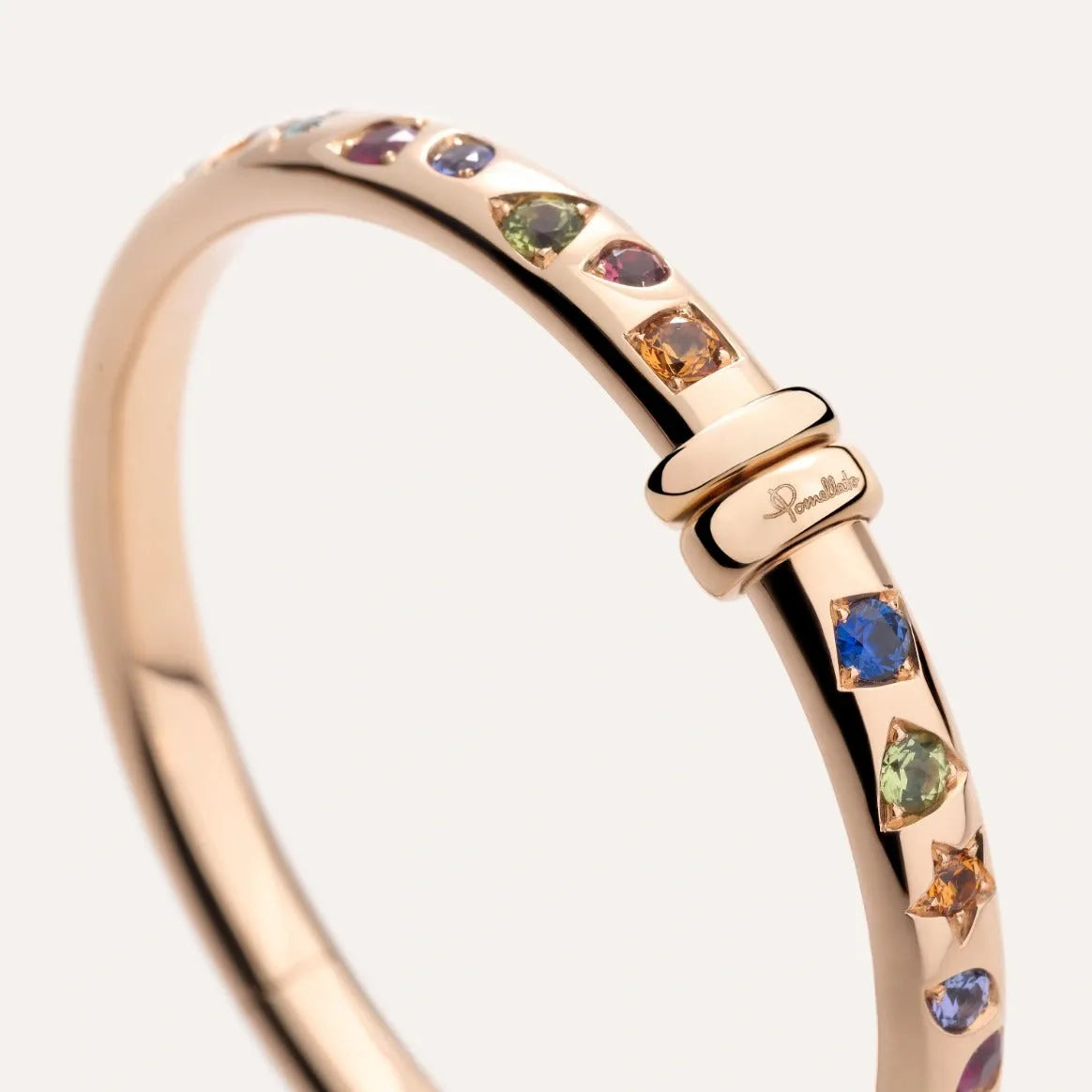 Pomellato Iconica Bangle in 18k Rose Gold with Coloured Gemstones - Orsini Jewellers