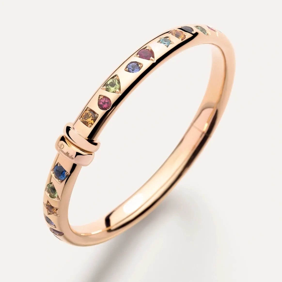 Pomellato Iconica Bangle in 18k Rose Gold with Coloured Gemstones - Orsini Jewellers