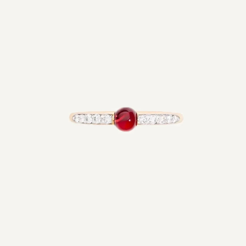 Pomellato M&#39;Ama Non M&#39;Ama Ring 18k Gold Diamonds and Garnet - Orsini Jewellers