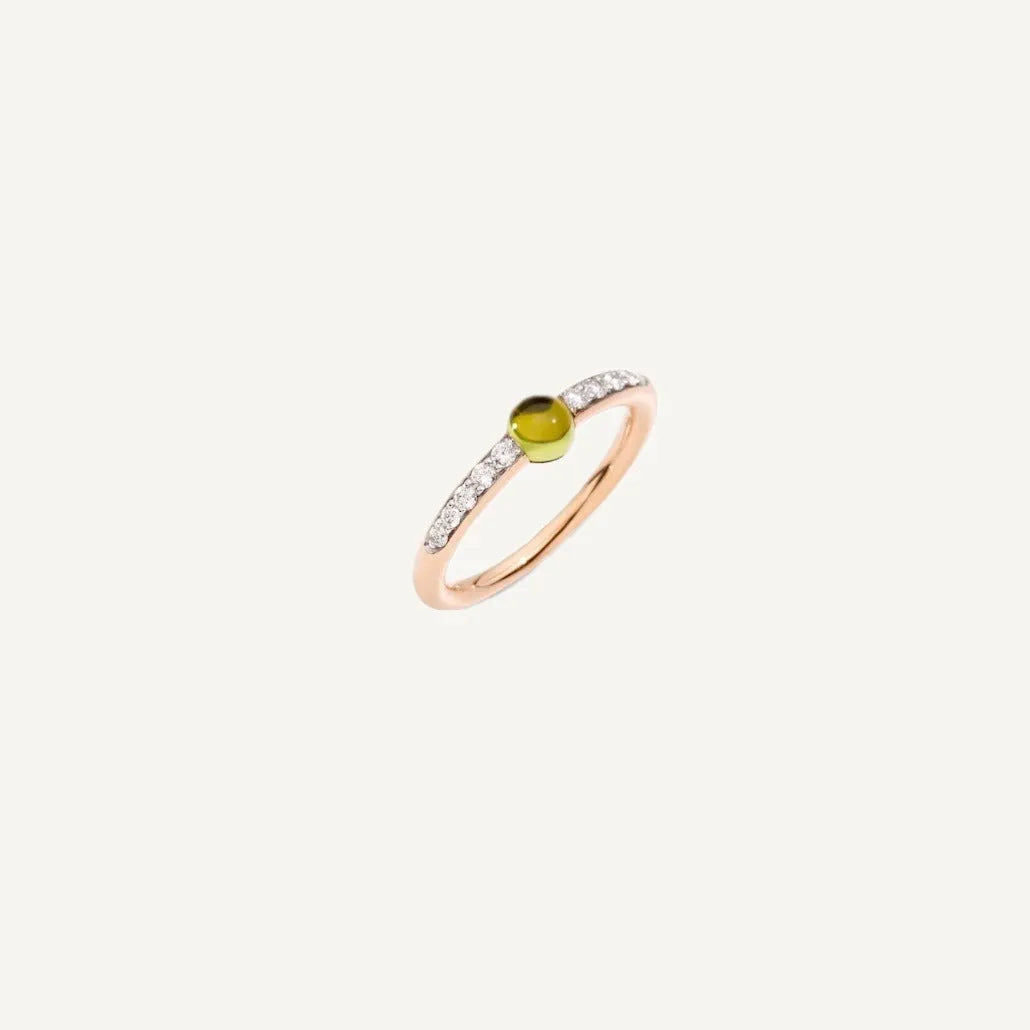 Pomellato M&#39;Ama Non M&#39;Ama Ring 18k Gold Diamonds and Peridot - Orsini Jewellers