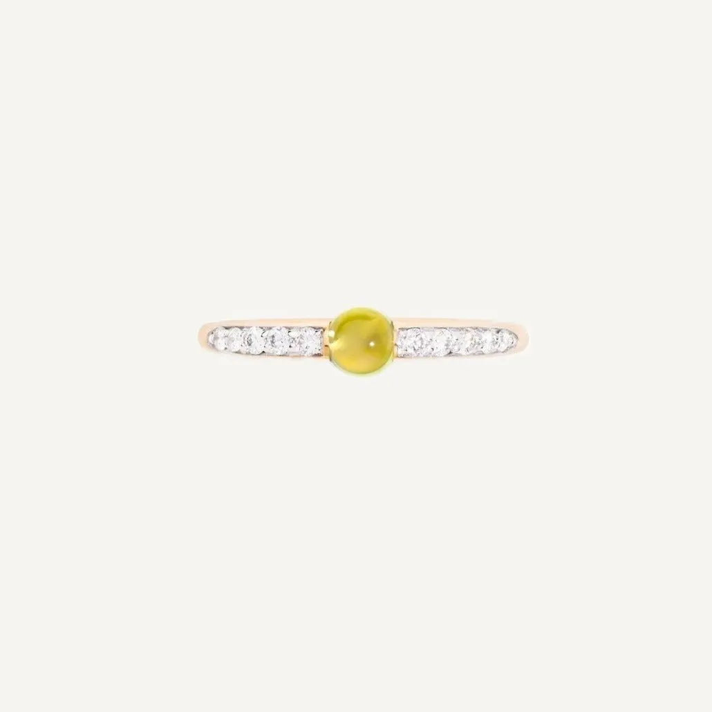 Pomellato M&#39;Ama Non M&#39;Ama Ring 18k Gold Diamonds and Peridot - Orsini Jewellers