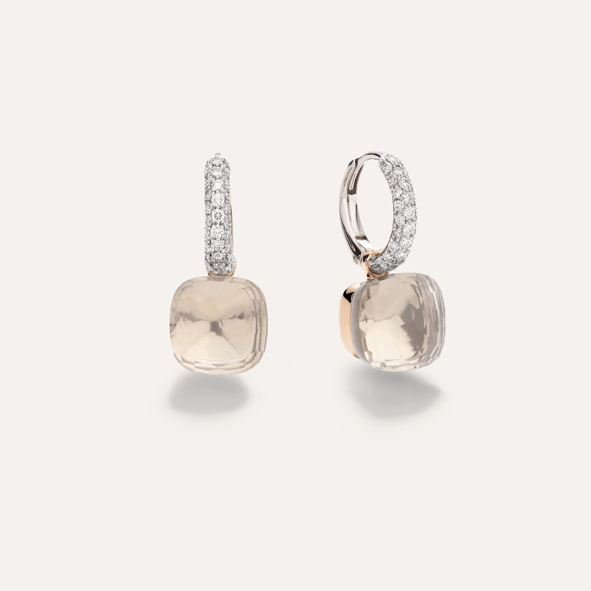 Pomellato Nudo 18k Gold White Topaz and Diamond Earrings - Orsini Jewellers