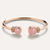 Pomellato Nudo Bangle in 18k Gold with Brown Diamonds, Rose Quartz, Chalcedony - Orsini Jewellers