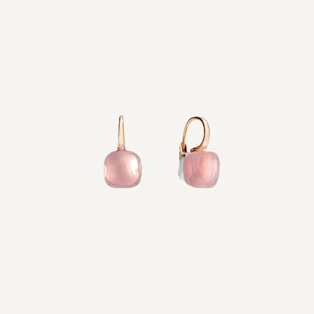 Pomellato Nudo Classic Earrings 18k Gold with Pink Quartz - Orsini Jewellers