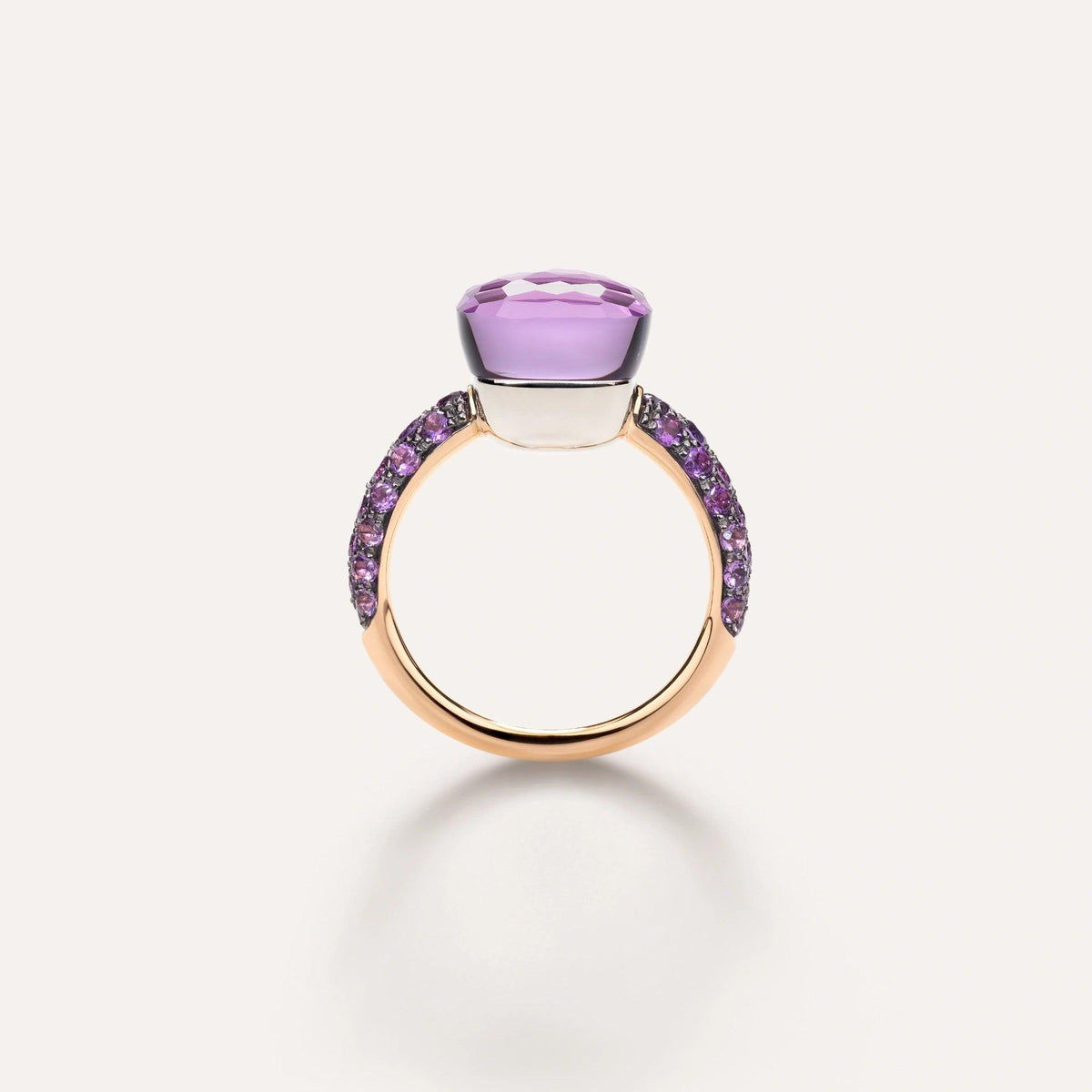 Pomellato Nudo Classic Ring 18k Gold Amethyst, Jade &amp; Amethyst Pave - Orsini Jewellers