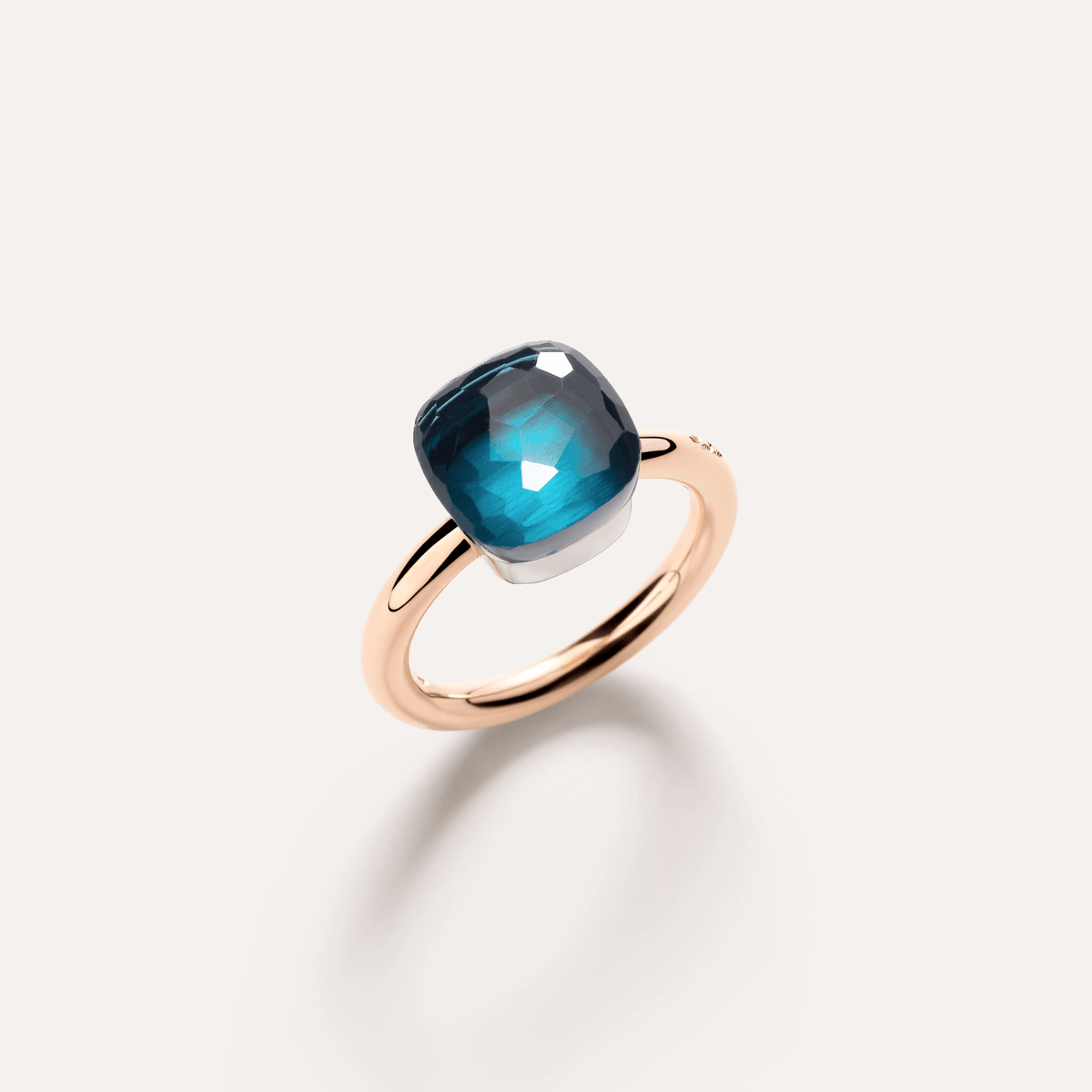 Pomellato Nudo Classic Ring 18k Gold with London Blue Topaz - Orsini Jewellers