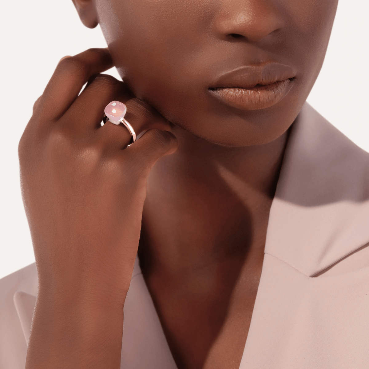 Pomellato Nudo Classic Ring 18k Gold with Pink Quartz Rose - Orsini Jewellers