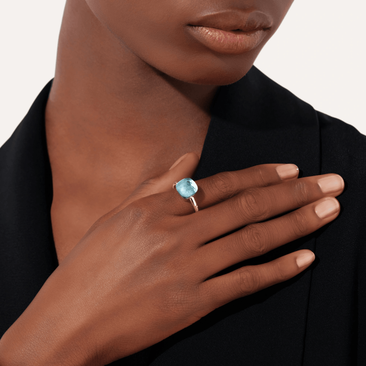 Pomellato Nudo Classic Ring 18k Gold with Sky Blue Topaz - Orsini Jewellers