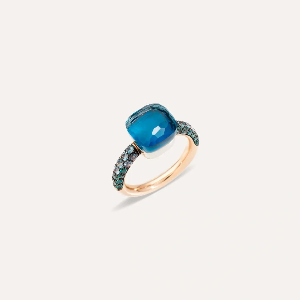 Pomellato Nudo Deep Blue Ring 18k Gold London Blue Topaz, Turquoise and Diffused Topaz - Orsini Jewellers