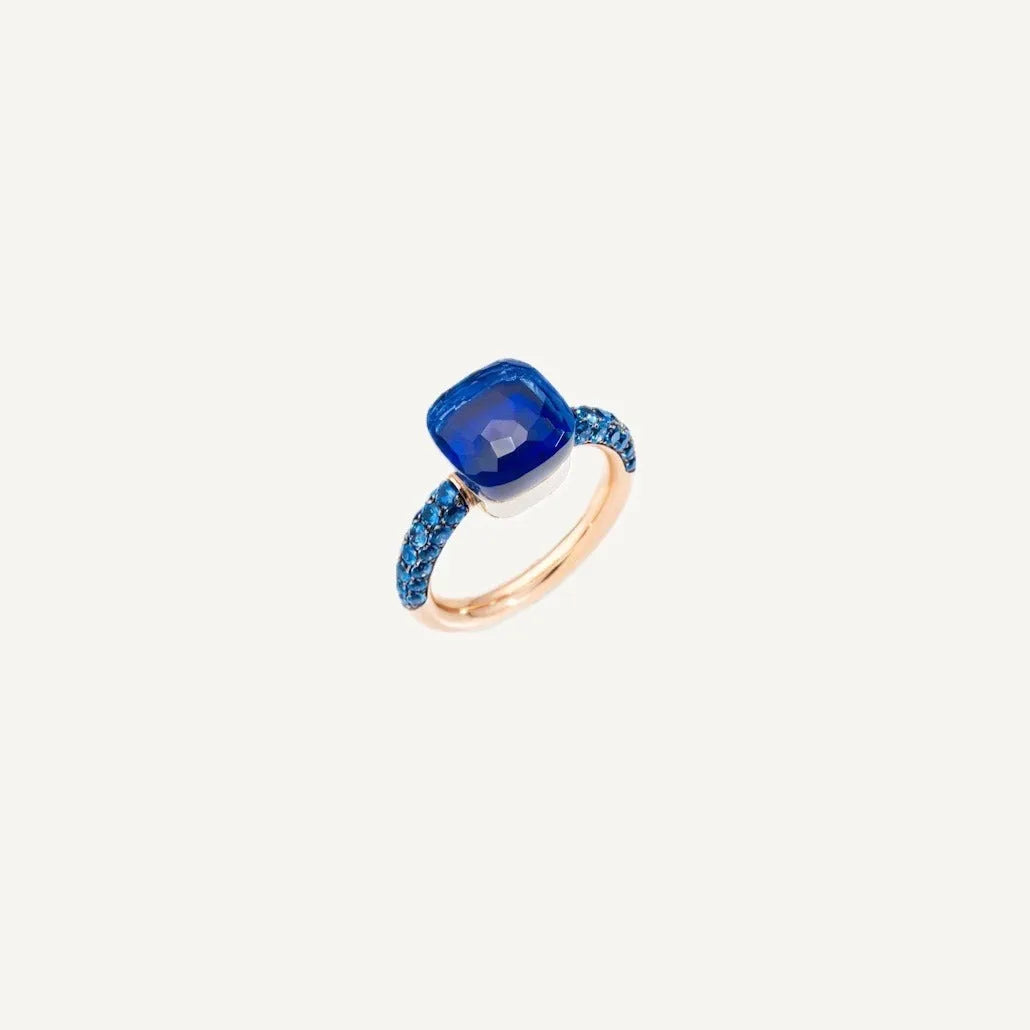 Pomellato Nudo Deep Blue Ring 18k Gold with London Blue Topaz, Lapis and Diffused Topaz - Orsini Jewellers