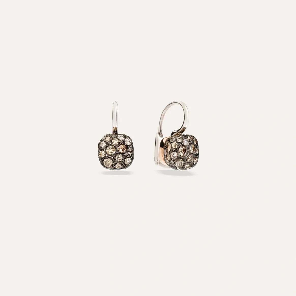 Pomellato Nudo Drop Earrings 18k Gold with Brown Diamonds - Orsini Jewellers