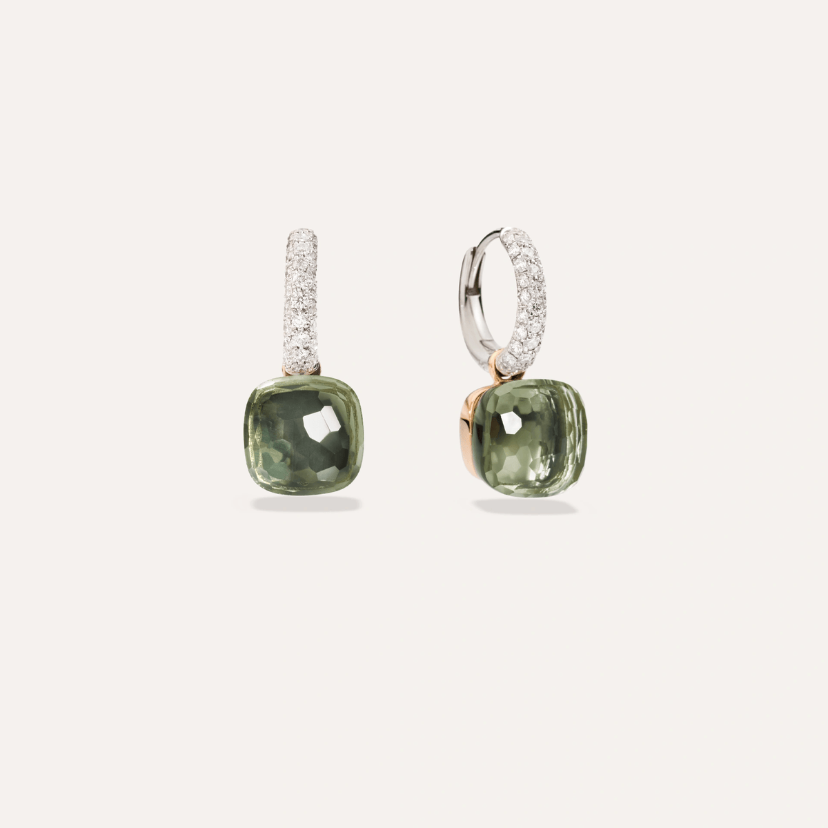 Pomellato Nudo Earrings 18k Gold with Prasiolite and Diamonds - Orsini Jewellers