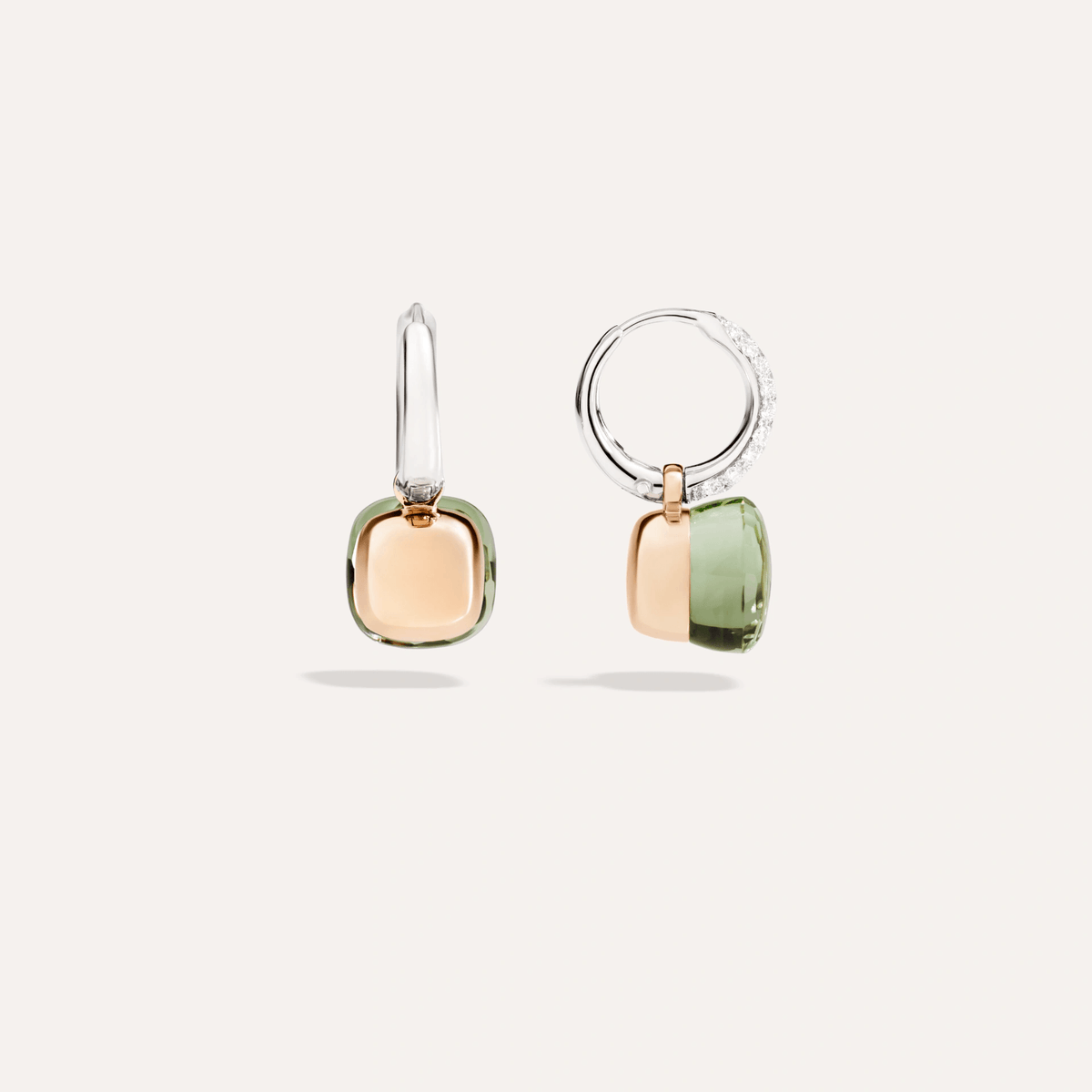 Pomellato Nudo Earrings 18k Gold with Prasiolite and Diamonds - Orsini Jewellers