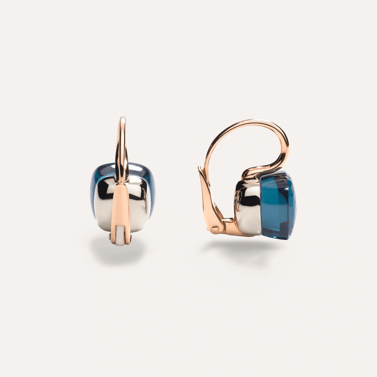 Pomellato Nudo Earrings 18k Rose Gold with London Blue Topaz - Orsini Jewellers