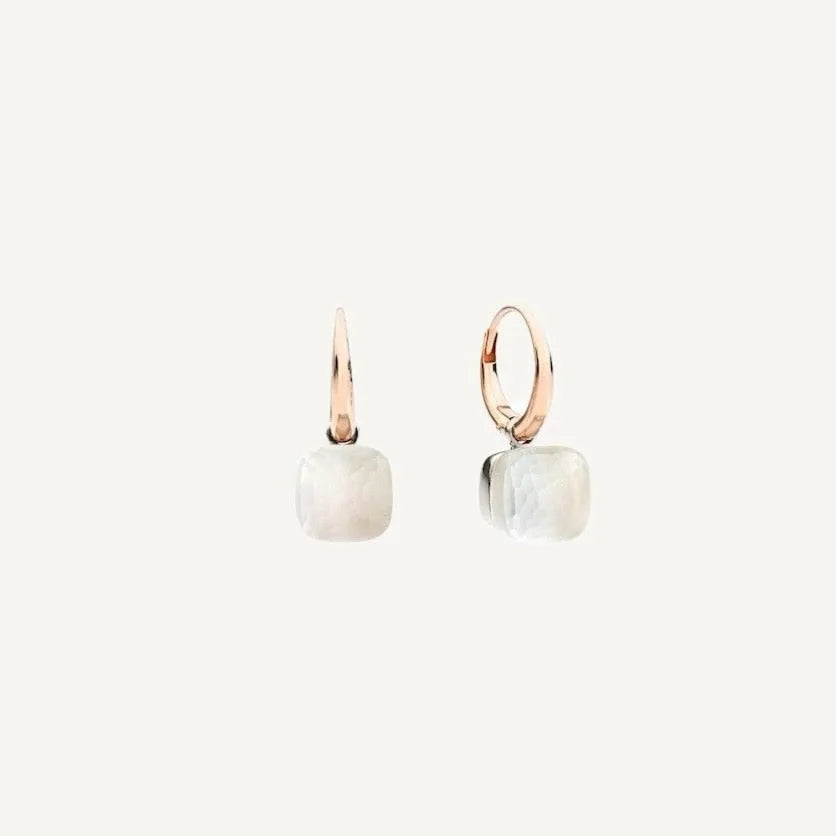 Pomellato Nudo Gelè Earrings in 18k Gold with White Topaz and Mother of Pearl - Orsini Jewellers