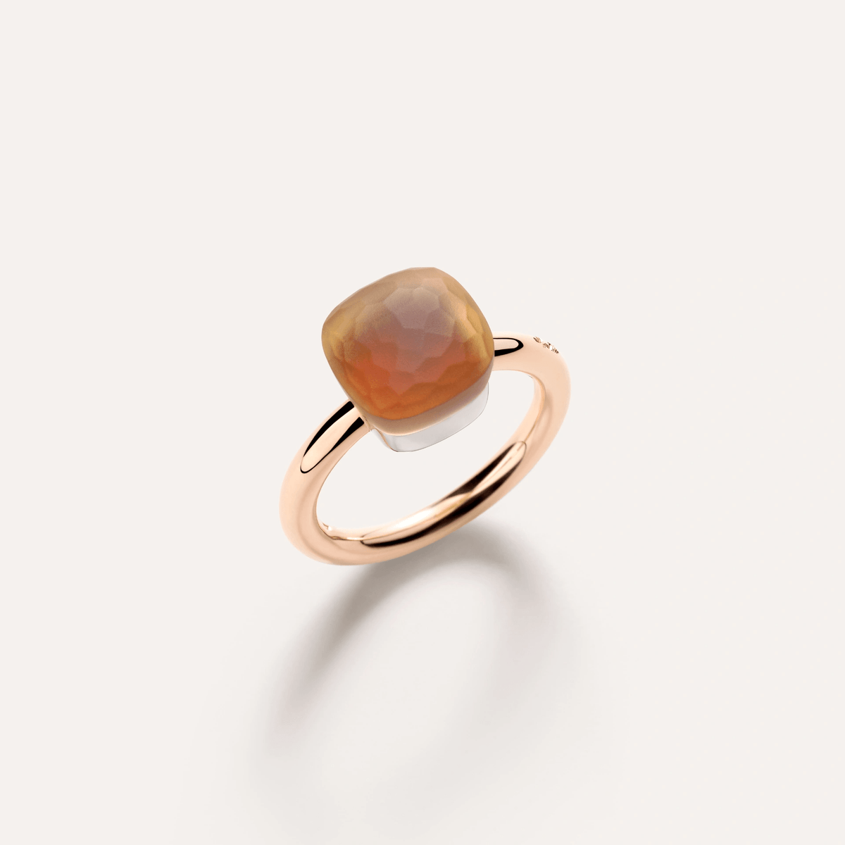 Pomellato Nudo Gelé Ring 18k Gold with Citrine Quartz Gelé and Carnelian - Orsini Jewellers