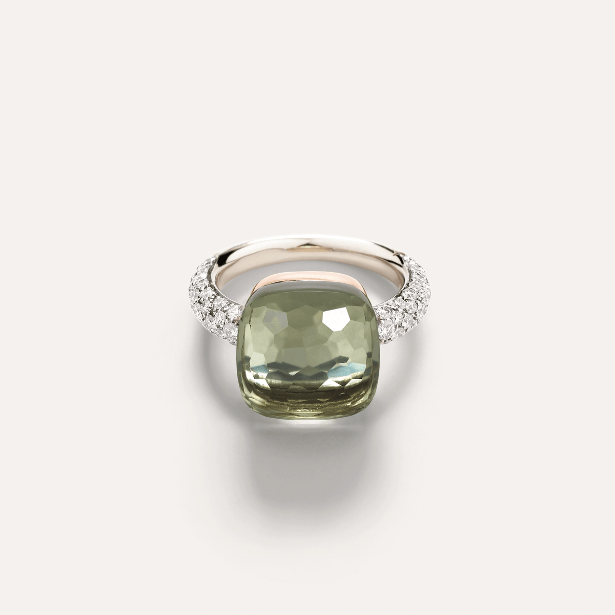 Pomellato Nudo Maxi Diamond Ring 18k Gold with Prasiolite and Diamonds - Orsini Jewellers