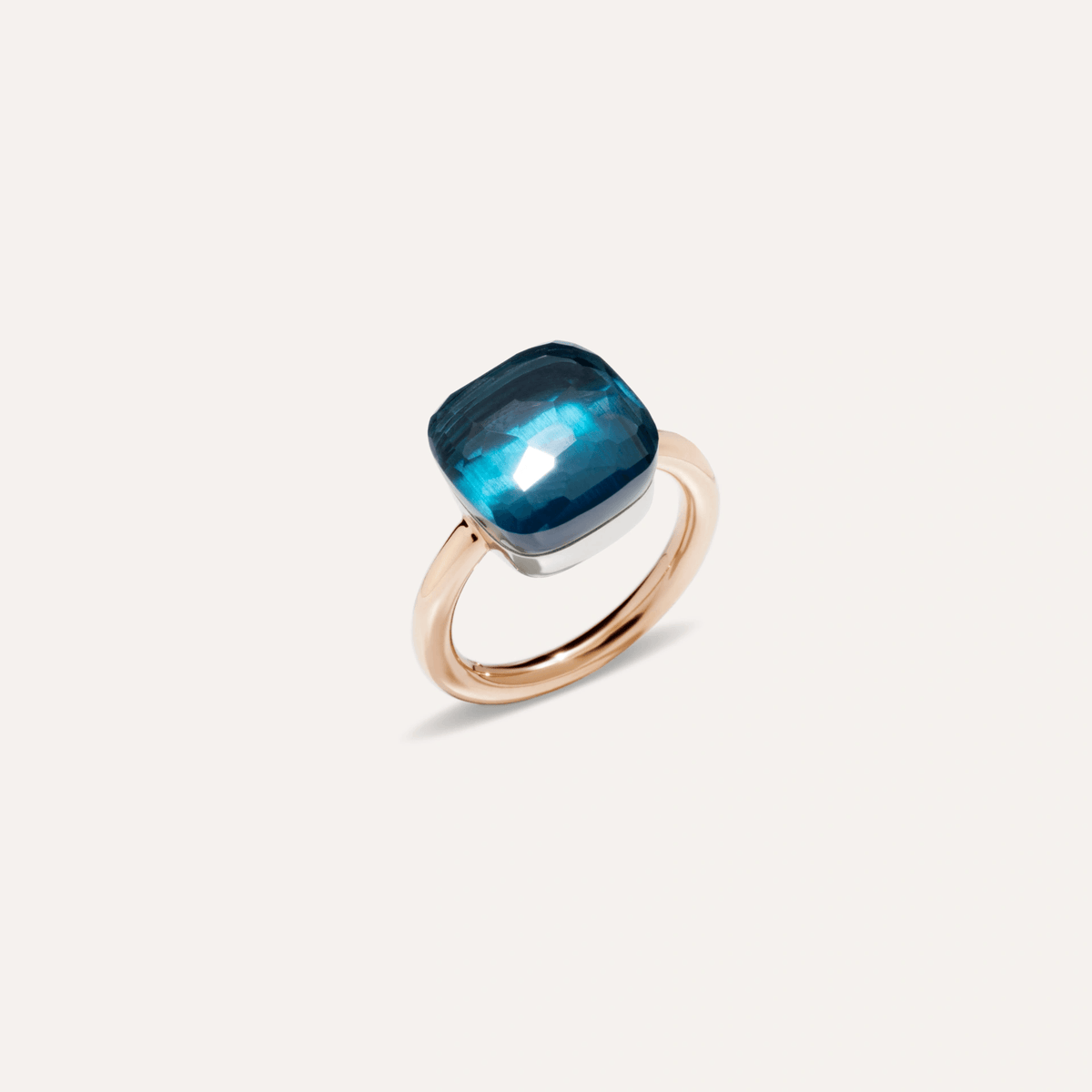 Pomellato Nudo Maxi Ring 18k Gold with London Blue Topaz - Orsini Jewellers