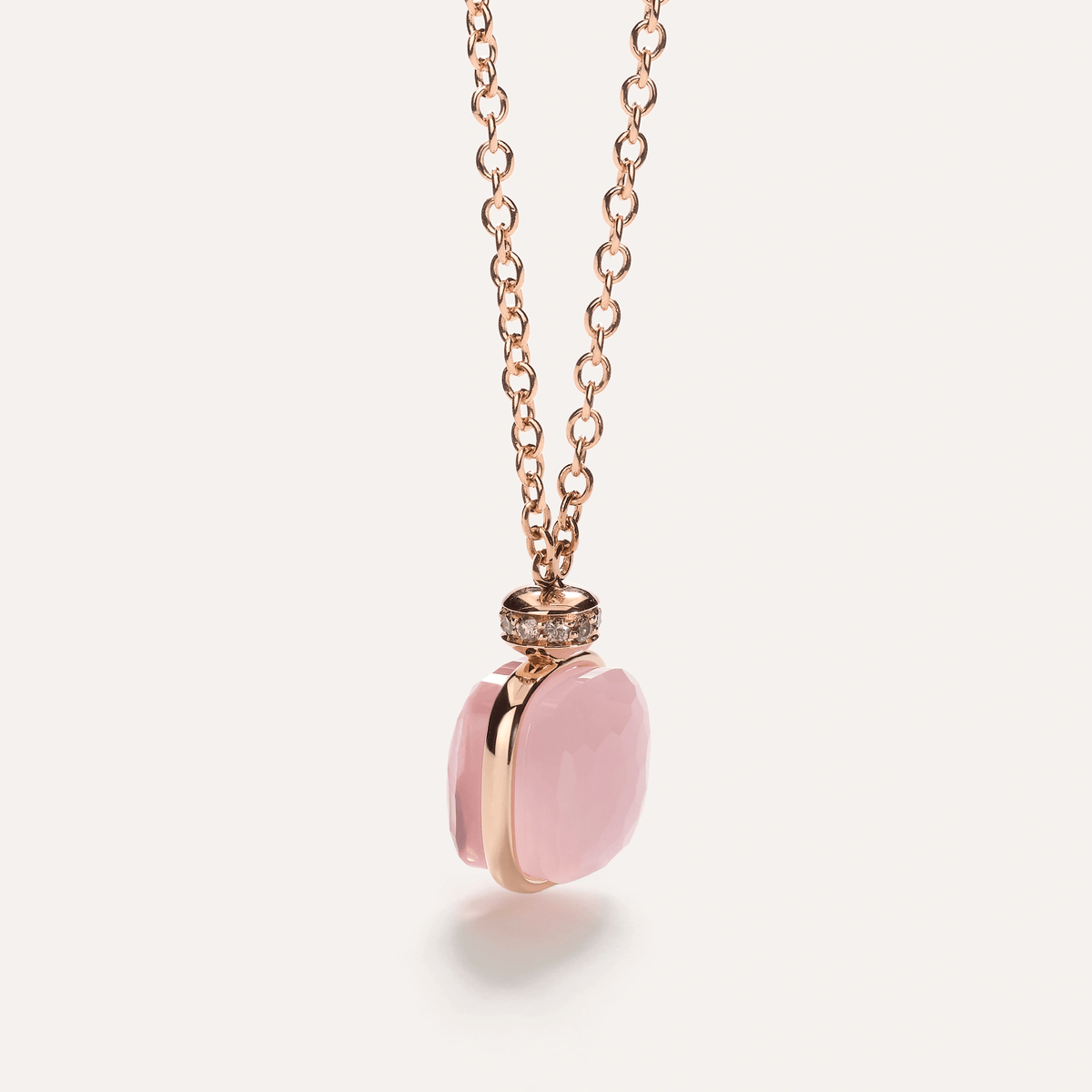 Pomellato Nudo Necklace 18k Rose Gold with Chalcedony ad Brown Diamonds - Orsini Jewellers