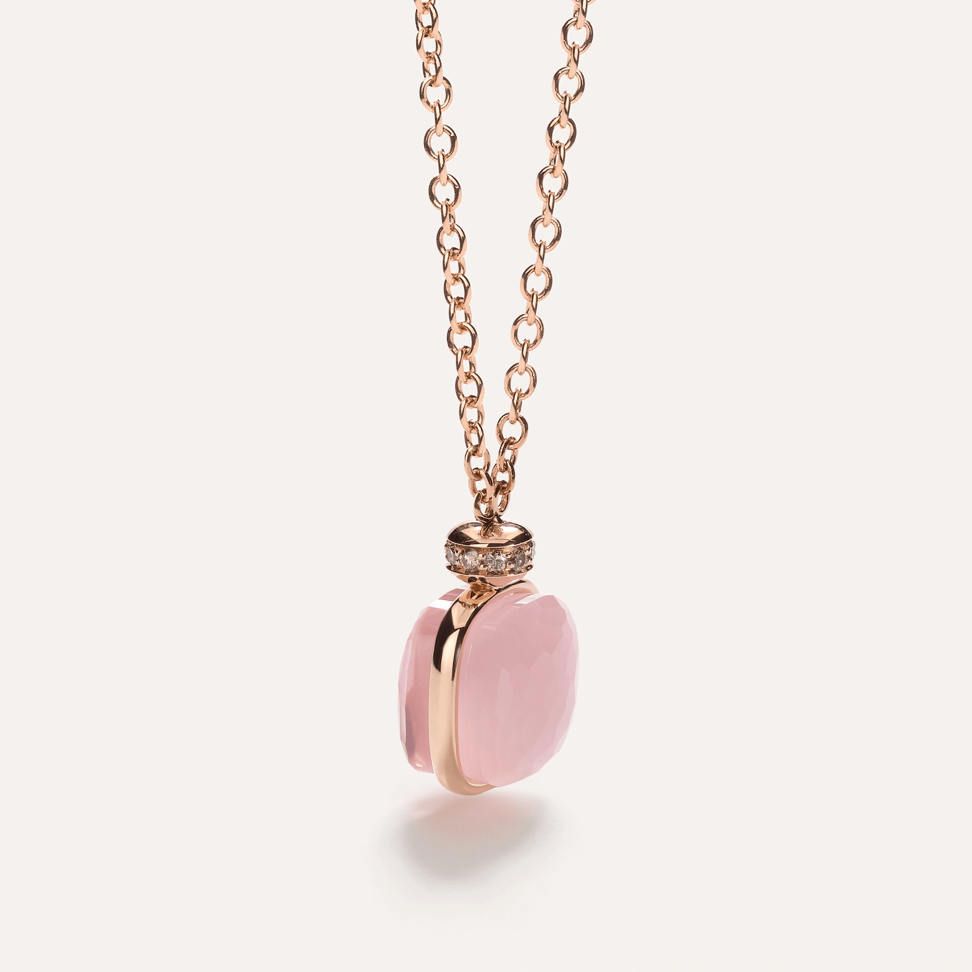 Pomellato Nudo Necklace 18k Rose Gold with Chalcedony ad Brown Diamonds - Orsini Jewellers