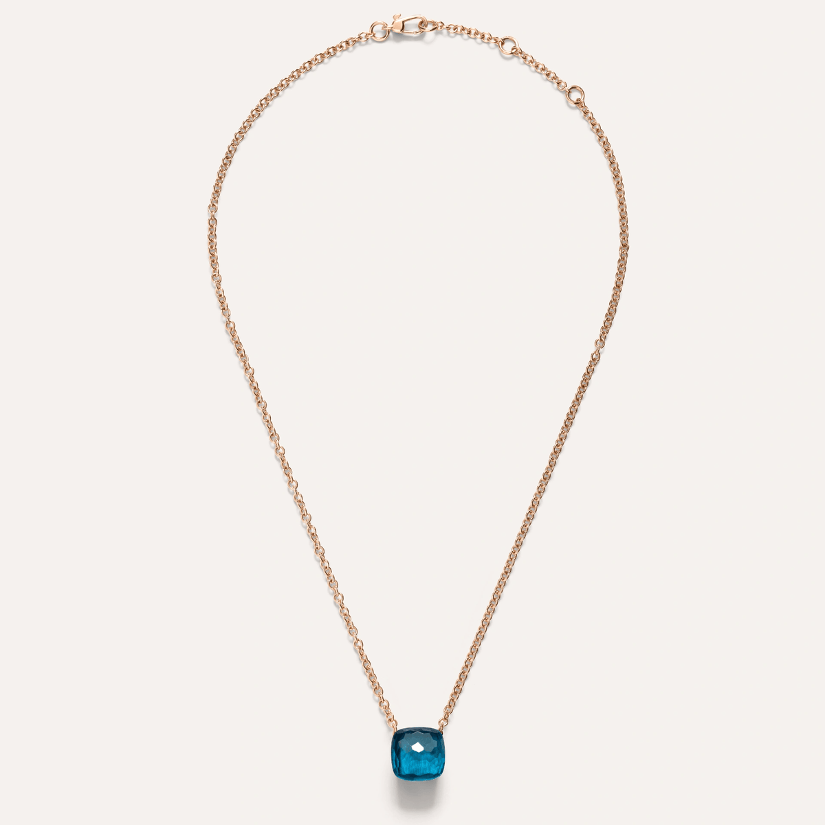 Pomellato Nudo Necklace with Large Pendant, 18k Gold and Blue Topaz - Orsini Jewellers