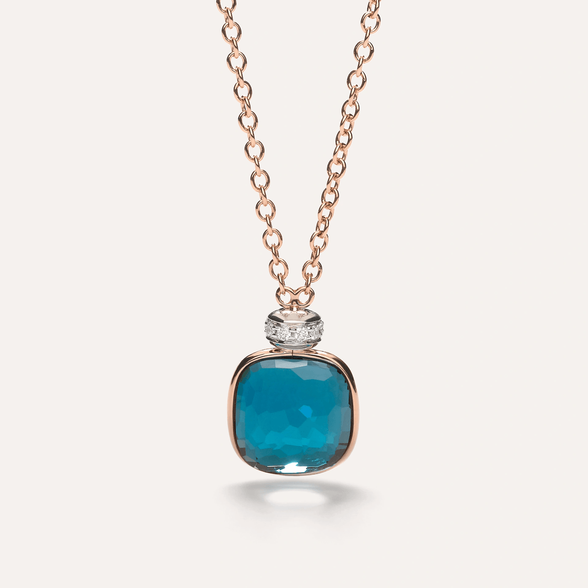 Pomellato Nudo Necklace with London Blue Topaz and Diamonds - Orsini Jewellers