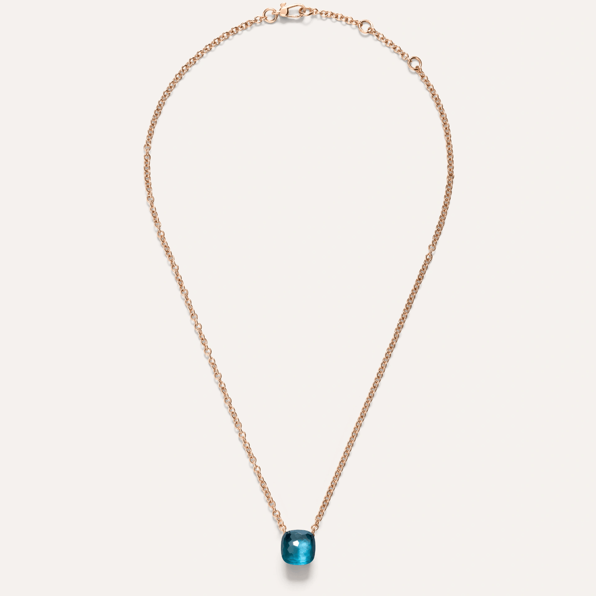 Pomellato Nudo Necklace with Petit Pendant, 18k Gold with London Blue Topaz - Orsini Jewellers