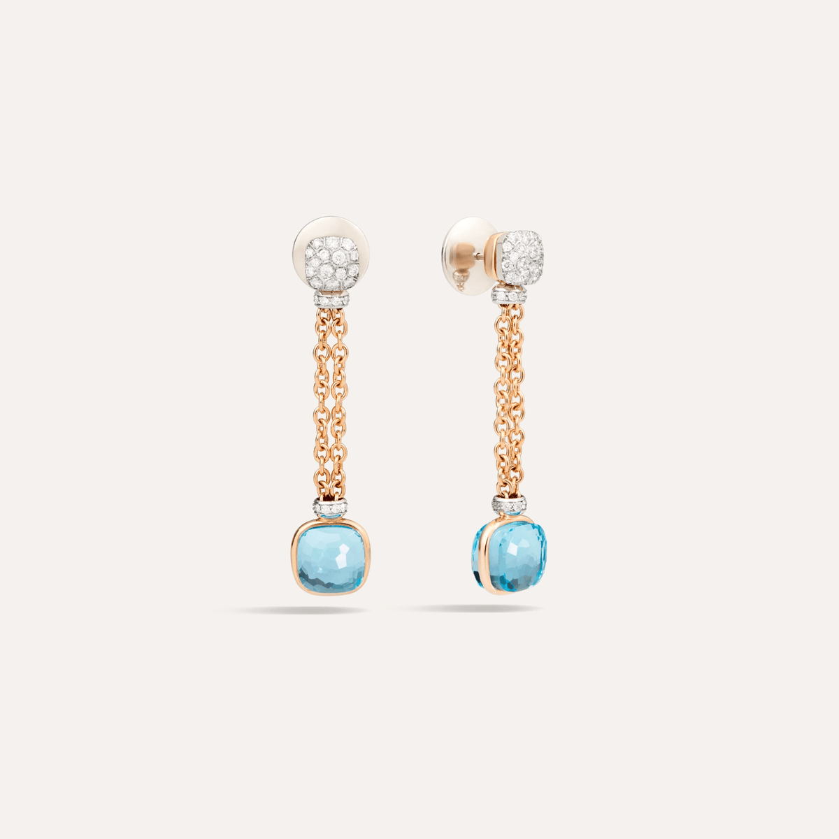 Pomellato Nudo Pendant Earrings Diamonds Sky Blue Topaz - Orsini Jewellers