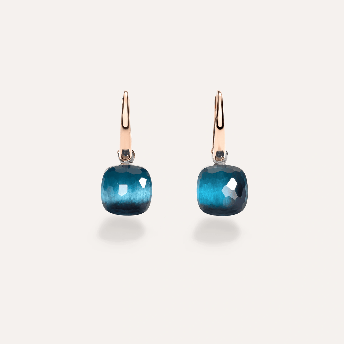 Pomellato Nudo Petit Earrings 18k Gold with London Blue Topaz - Orsini Jewellers