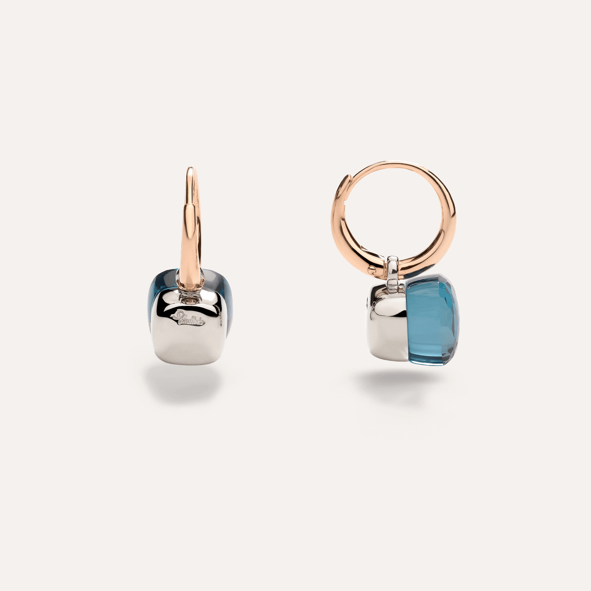 Pomellato Nudo Petit Earrings 18k Gold with London Blue Topaz - Orsini Jewellers