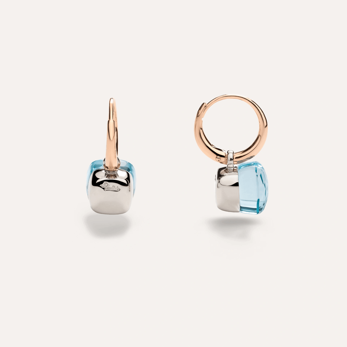 Pomellato Nudo Petit Earrings 18k Gold with Sky Blue Topaz - Orsini Jewellers