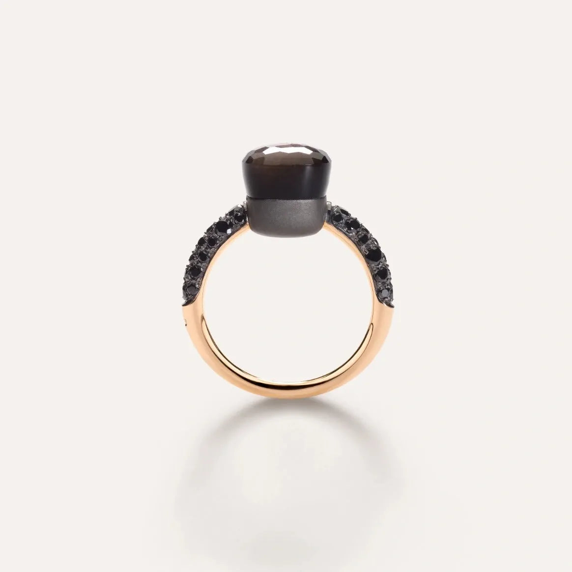 Pomellato Nudo Petit Ring 18k Gold with Obsidian and Black Diamonds - Orsini Jewellers