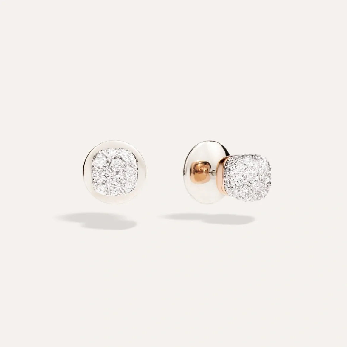 Pomellato Nudo Petit Stud Earrings 18k Gold with Diamonds - Orsini Jewellers