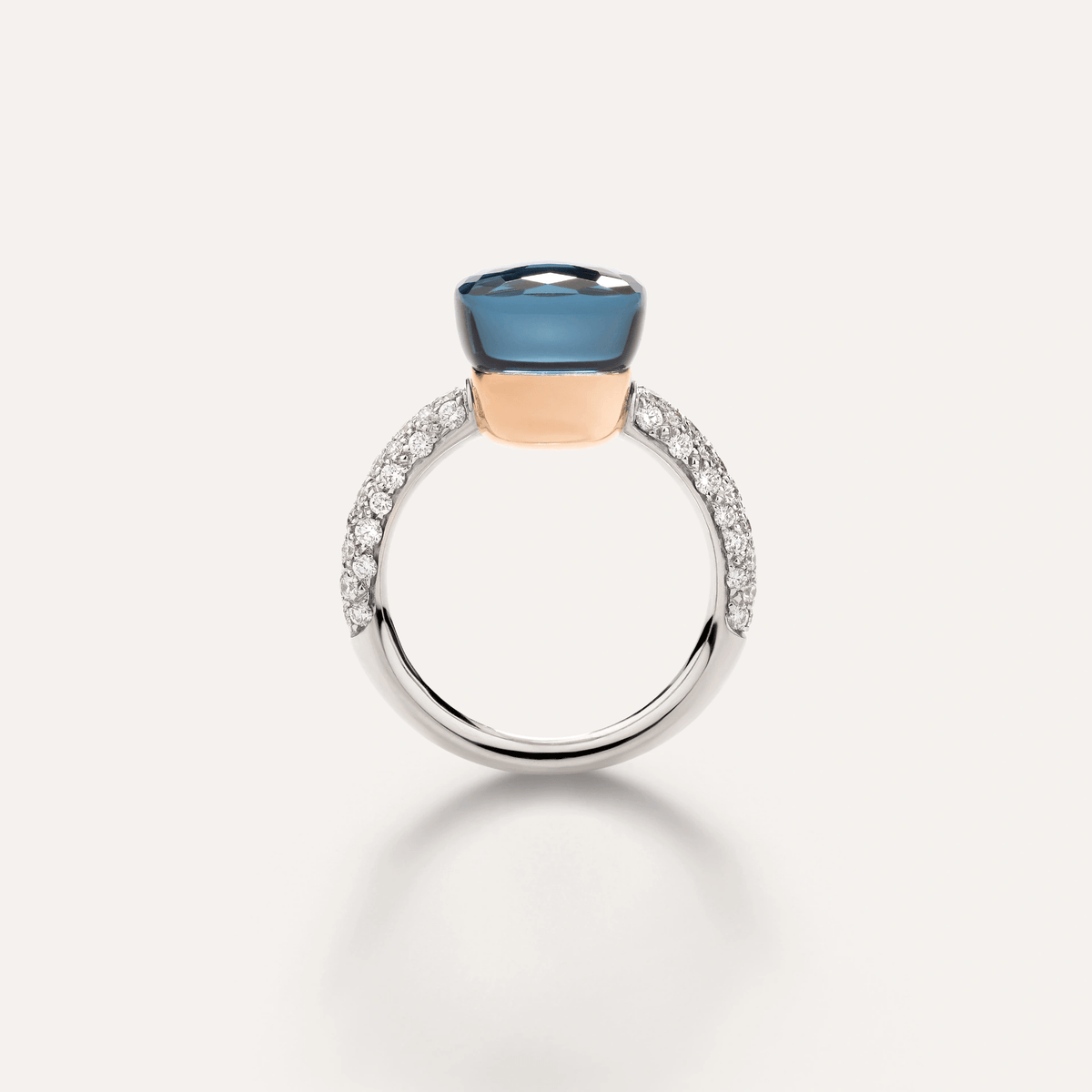 Pomellato Nudo Ring 18k Gold London Blue Topaz &amp; Diamonds - Orsini Jewellers