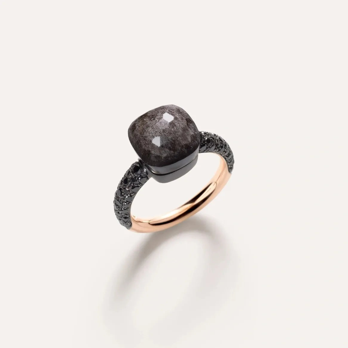 Pomellato Nudo Ring 18k Gold with Obsidian and Black Diamonds - Orsini Jewellers