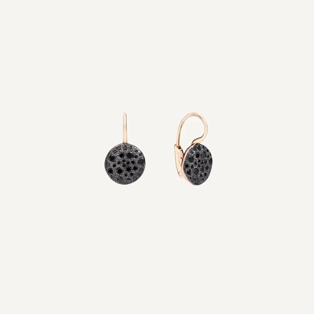 Pomellato Sabbia Earrings in 18k Rose Gold with Black Diamonds - Orsini Jewellers