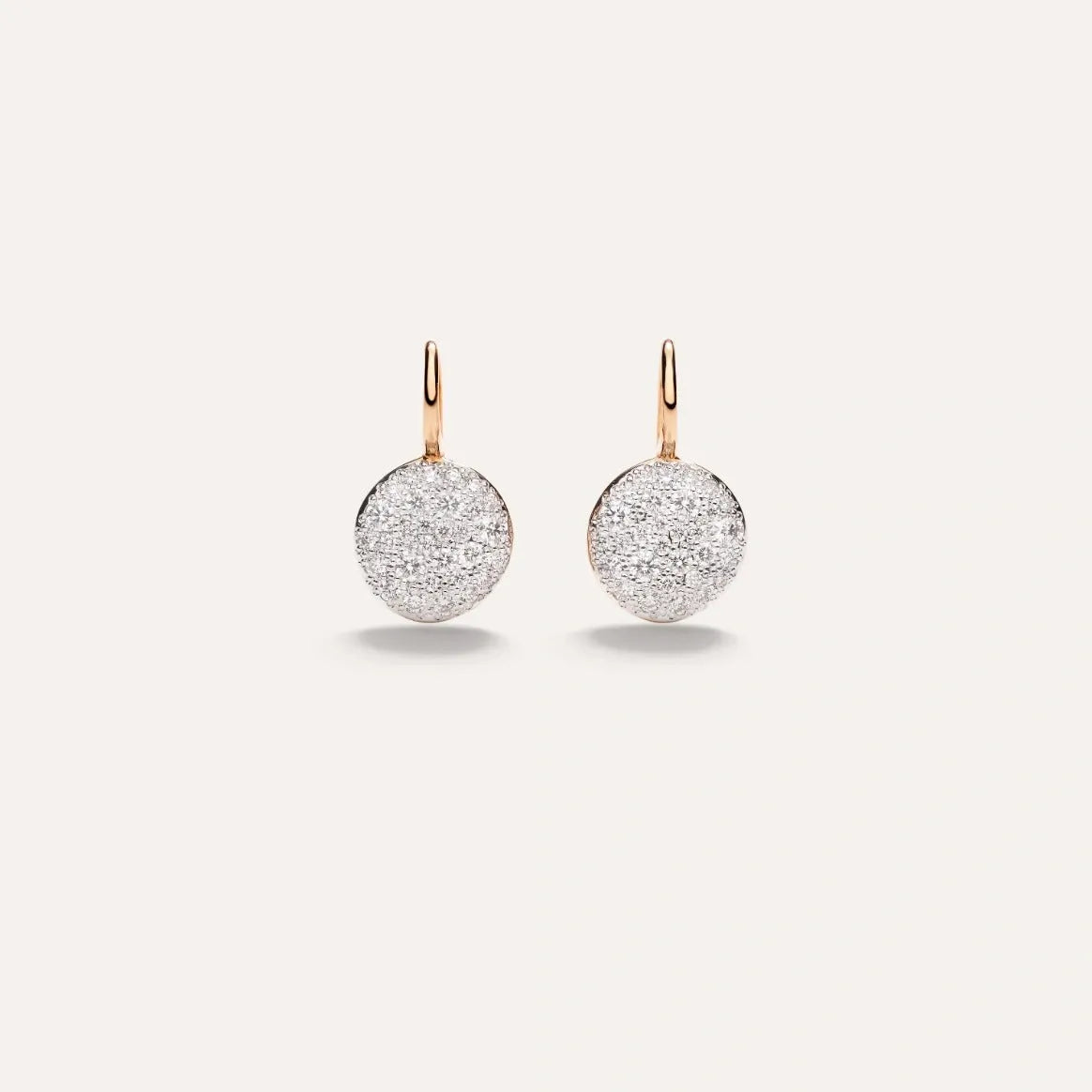 Pomellato Sabbia Earrings in 18k Rose Gold with Pave Diamonds - Orsini Jewellers