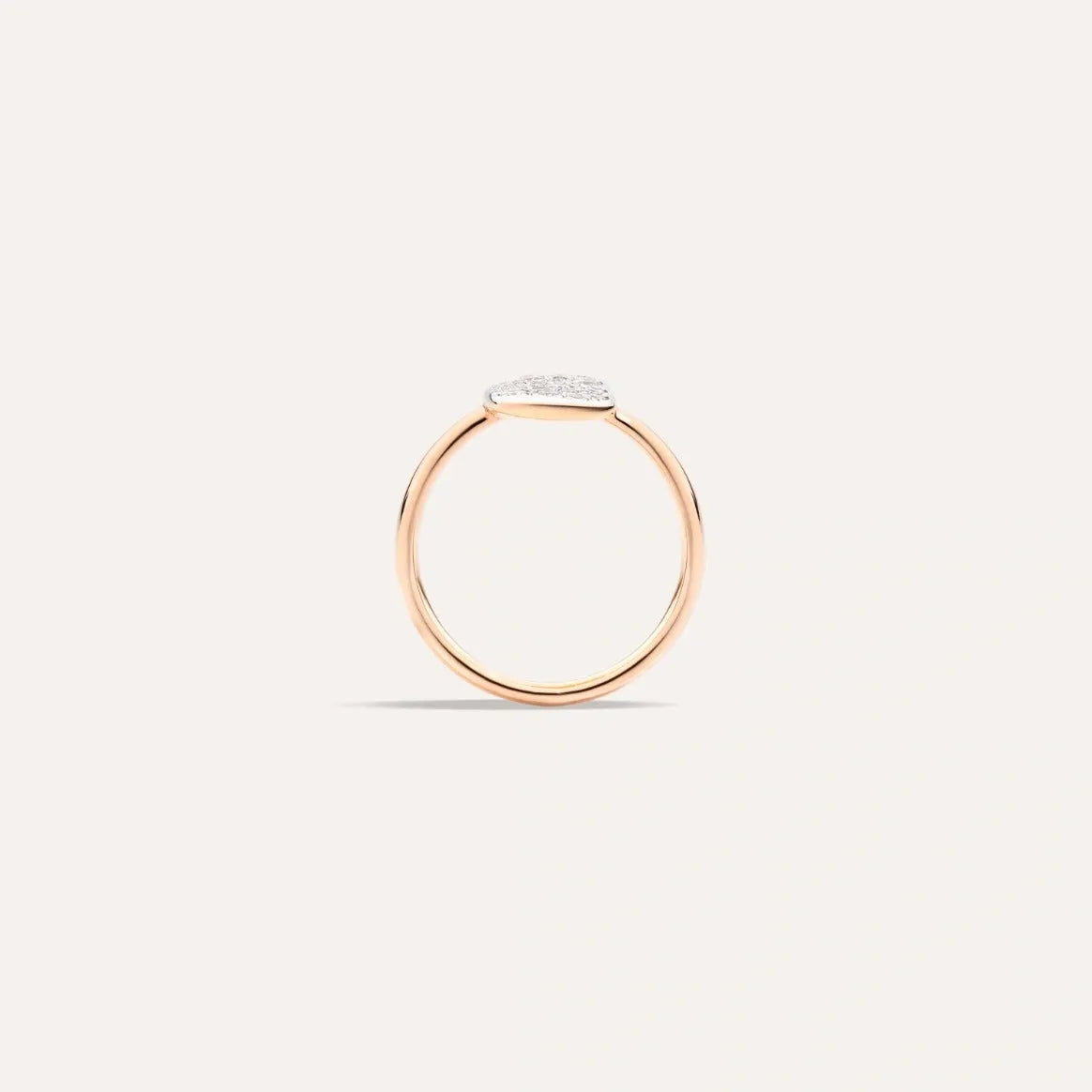 Pomellato Sabbia Rectangular Ring in 18k Rose Gold with Diamonds - Orsini Jewellers