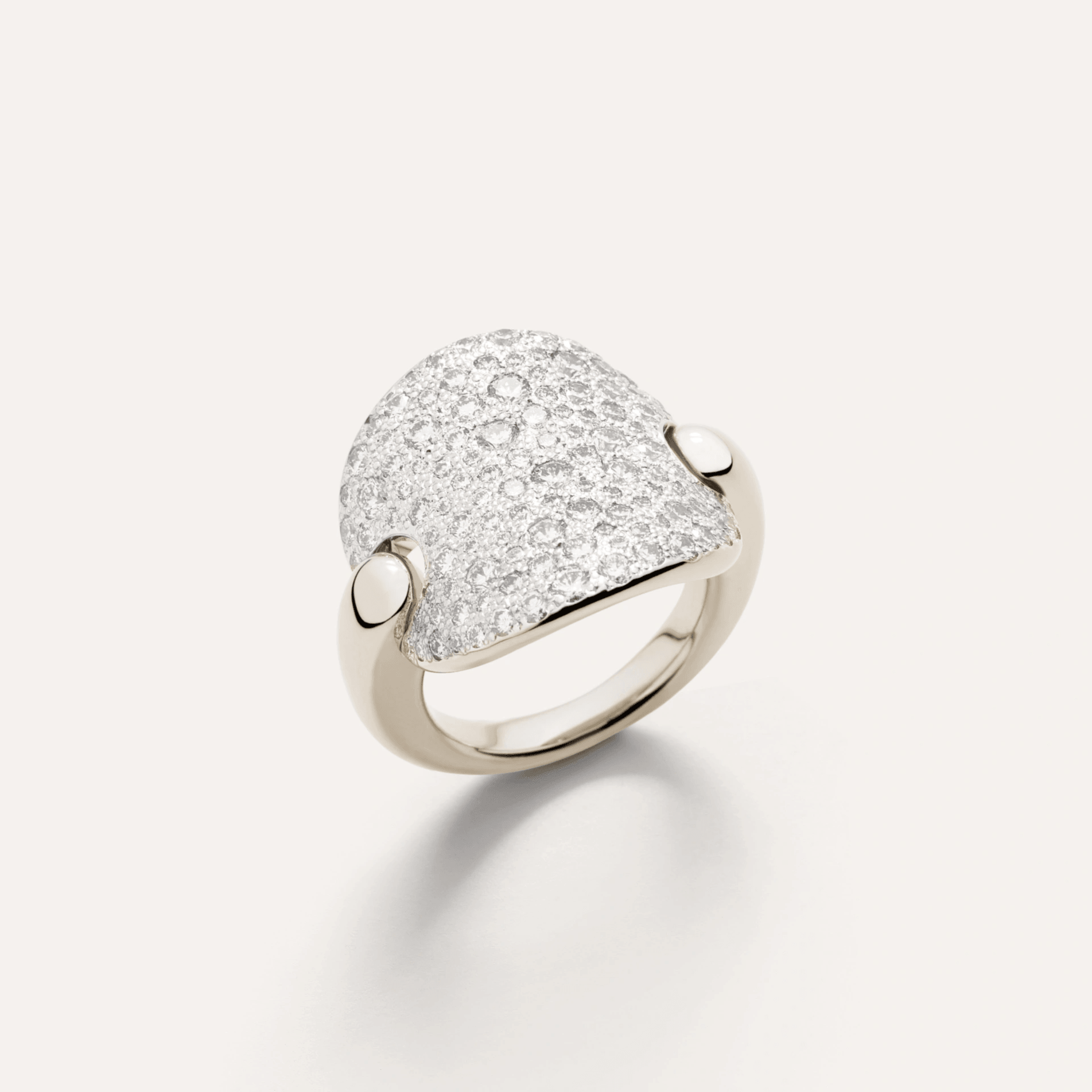 Pomellato Sabbia Ring in 18k Manganese White Gold and Diamonds - Orsini Jewellers