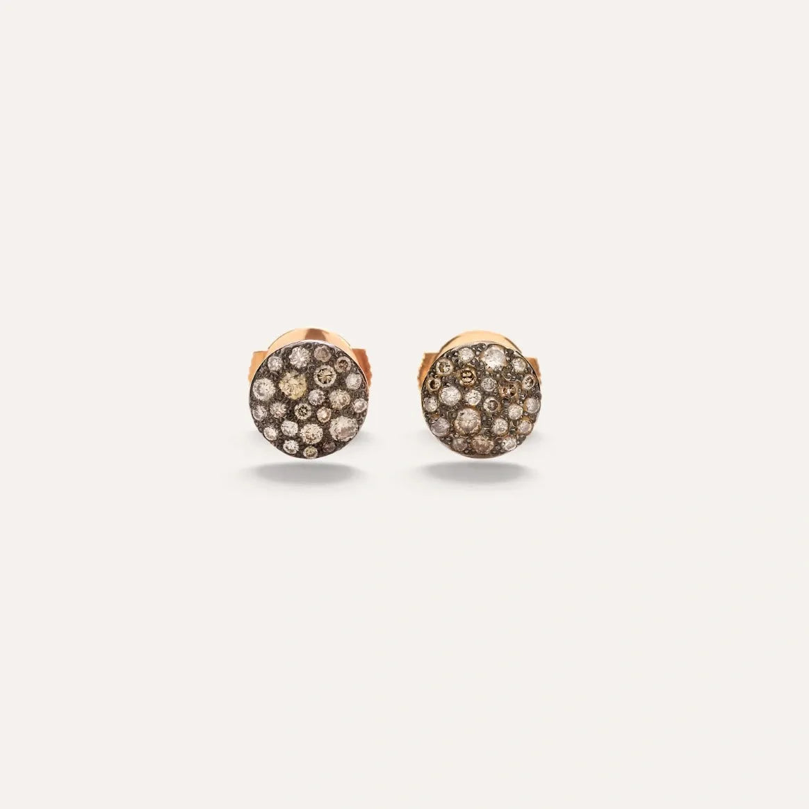 Pomellato Sabbia Stud Earrings in 18k Rose Gold with Brown Diamonds - Orsini Jewellers