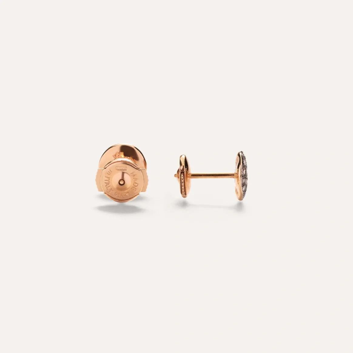 Pomellato Sabbia Stud Earrings in 18k Rose Gold with Brown Diamonds - Orsini Jewellers